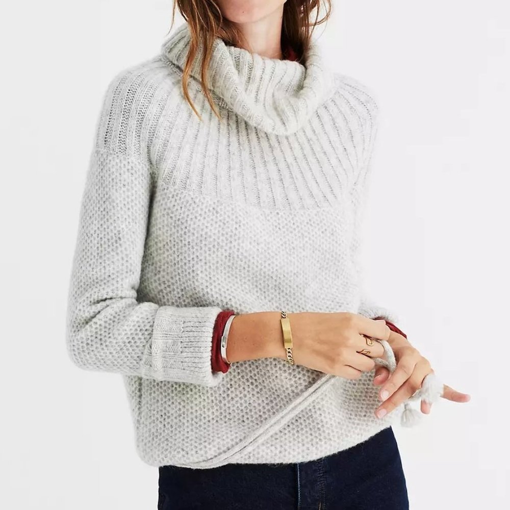 Madewell Snowbound Drawstring Wool Blend Sweater